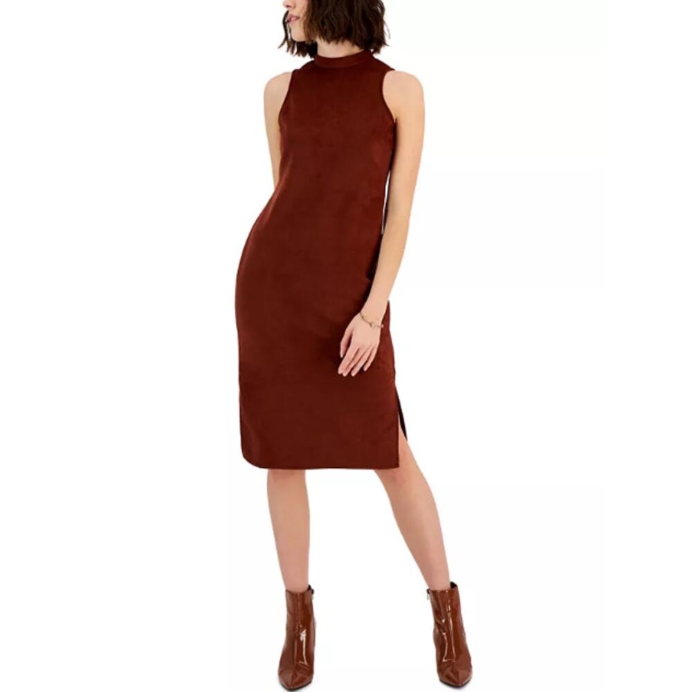 I.N.C. INTERNATIONAL CONCEPTS Midi Dress 2 Brown Sleeveless Stretch Sheath NWT